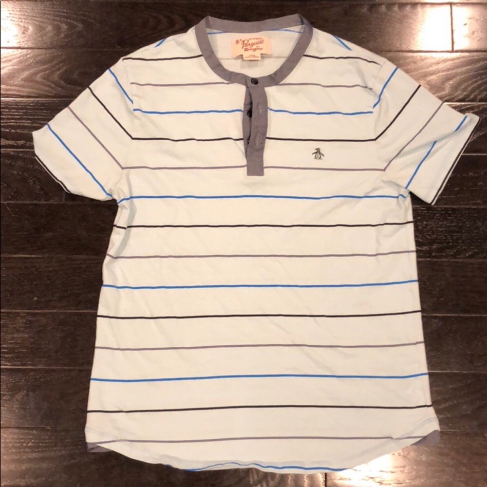 ORIGINAL PENGUIN Henley T-Shirt - Men’s Large